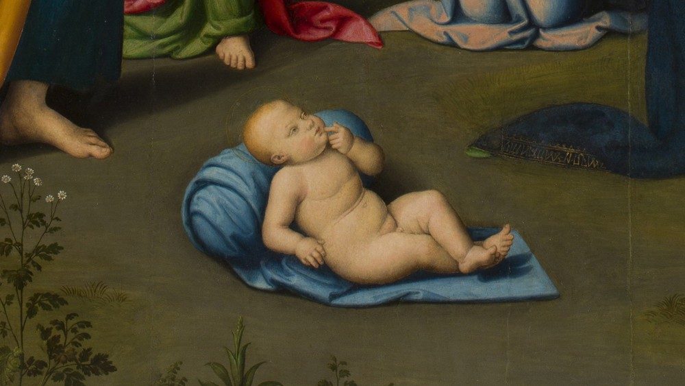 Giovanni di Pietro conhecido como "lo Spagna". Natividade e chegada dos Magos, 1507-1508, óleo sobre madeira, moldura dourada; Pinacoteca Vaticana © Musei Vaticani