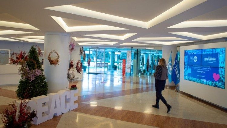 L'ingresso del quartier generale del World Food Programme - Programma Alimentare Mondiale a Roma