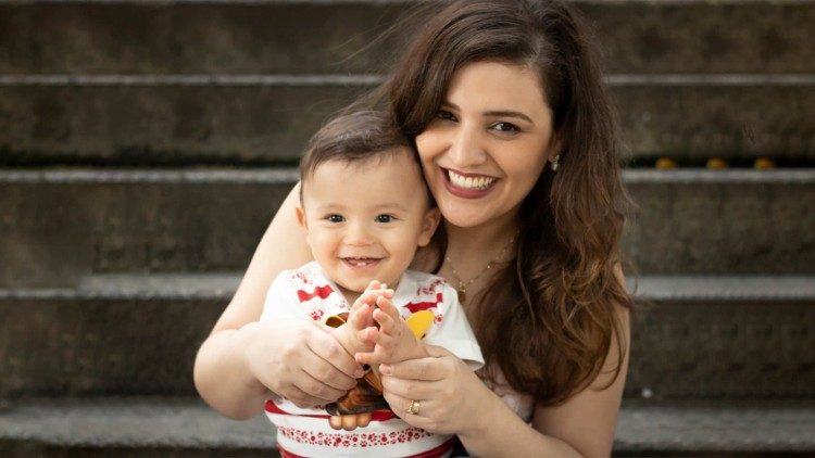 Gisele e o filho Lucas