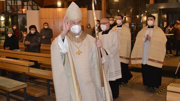Bischof Bertram Meier von Augsburg beim Gottesdienst zu Ehren von Thomas von Aquin