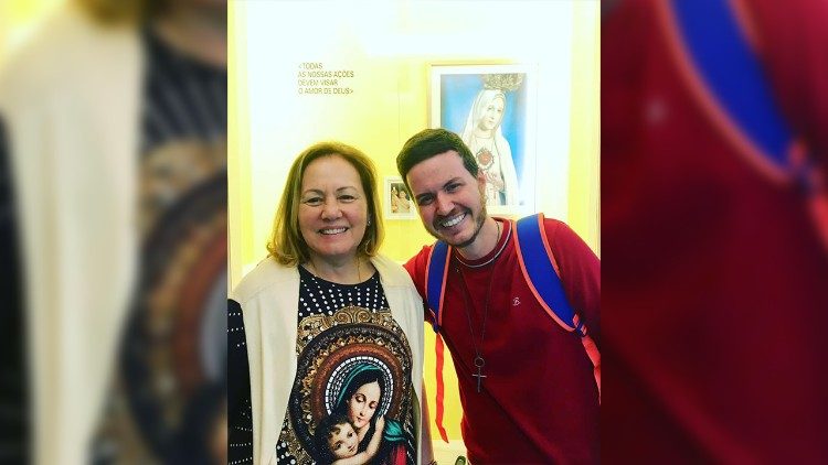 Anderson Fantozzi com a mãe de Guido