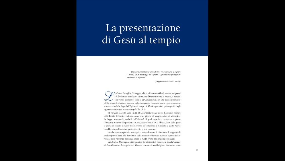 Una pagina del libro "Maria attraverso la pittura" di monsignor Vincenzo Francia