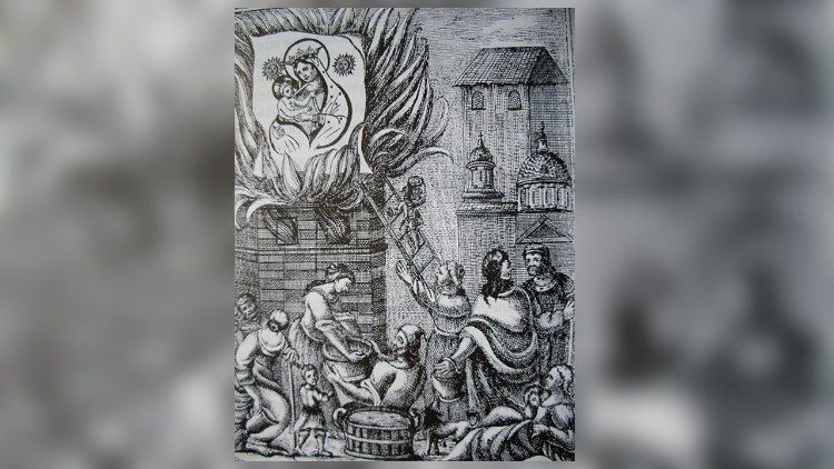 La rappresentazione del miracolo da un antico codice