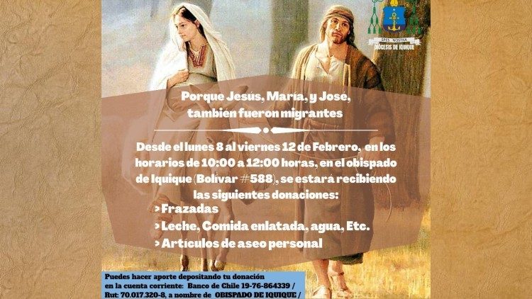 Iglesia en Iquique ayuda a los migrantes venezolanos.