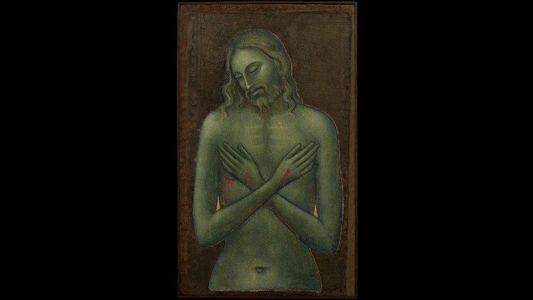 Allegretto Nuzi, “Dead Christ – Vir dolorum”, diptych panel, ca. 1365, tempera and gilding on poplar, Vatican Art Gallery © Musei Vaticani