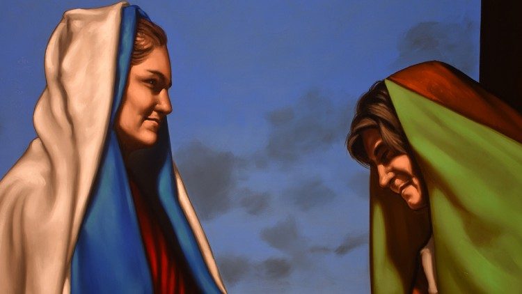 La Visitazione dipinta da Rodolfo Papa (particolare), 2021