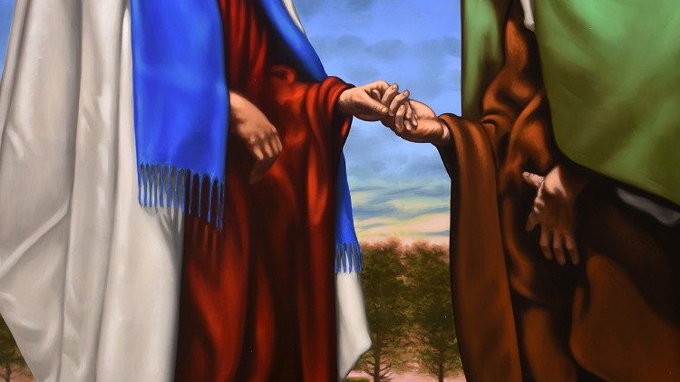 La Visitazione dipinta da Rodolfo Papa (particolare), 2021