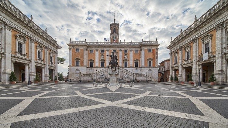 Kapitol, Rom, während des Corona-Lockdowns im Frühjahr 2020. Fotografie: Enrico Fontolan.