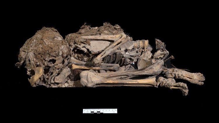 A 6,000-year-old skeleton of a child was found in the caves