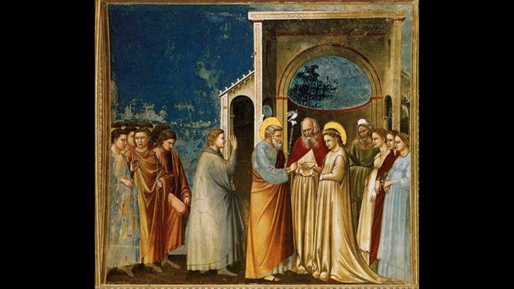 Giotto , Sposalizio della Vergine, 1303-1305 ca. Cappella Scrovegni, Padova