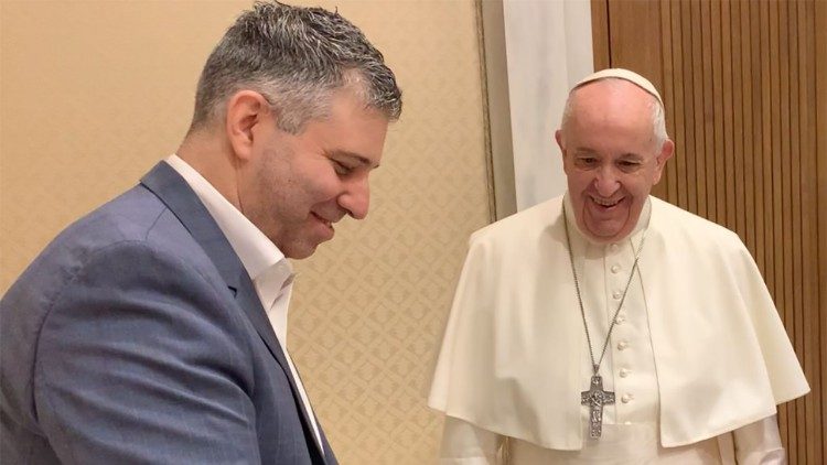 Pope Francis with Evgeny Afineevsky