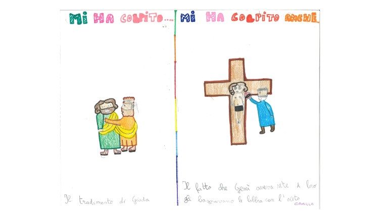 Disegni realizzati per la Via Crucis 2021 di Papa Francesco da bambini e ragazzi