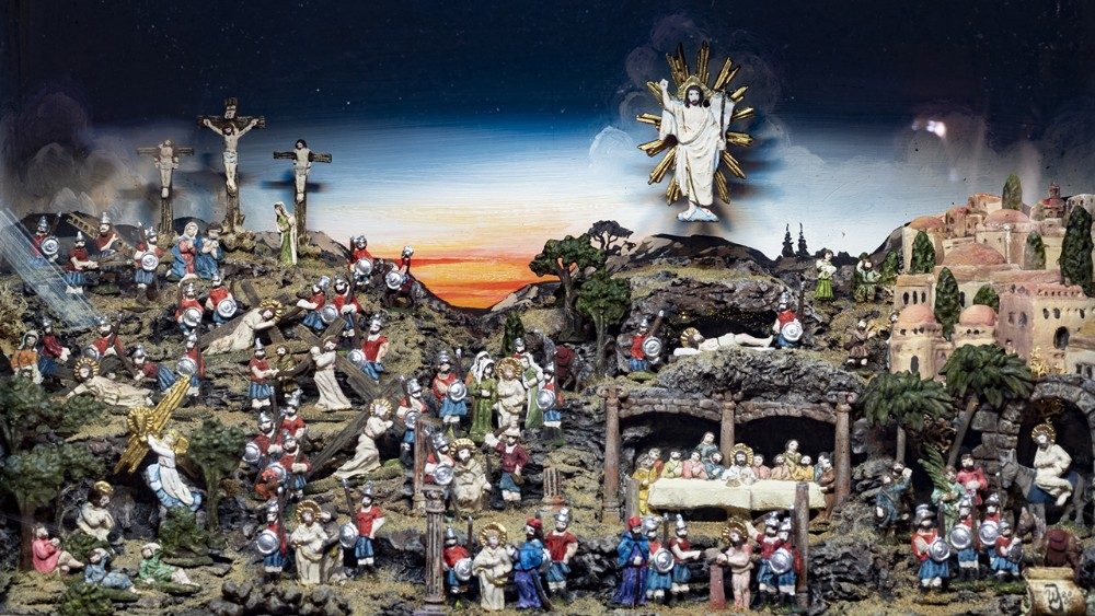 Klassische Osterkrippe