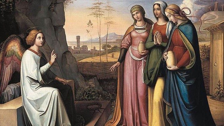 Peter von Cornelius, Les trois Marie au tombeau, 1815-1822, huile sur toile, 63,2 × 75,2 cm, Neue Pinakothek, Munich