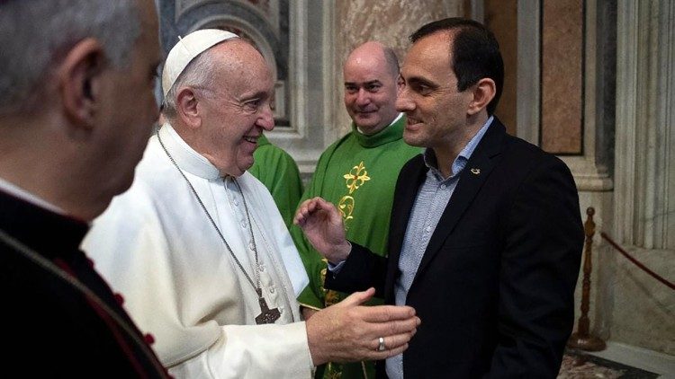 Frei Darlei com o Papa Francisco