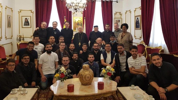 Il Seminario al Patriarcato Greco-Cattolico di Gerusalemme con Mons. Ayyash, Arcivescovo greco-cattolico di Gerusalemme, e con Mons. Zrey, Arcivescovo