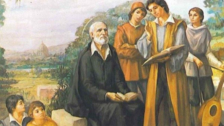 L'Oratorio di san Filippo Neri in una ricostruzione pittorica