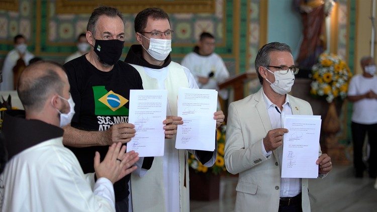 Pedra fundamental do Santuário Frei Galvão