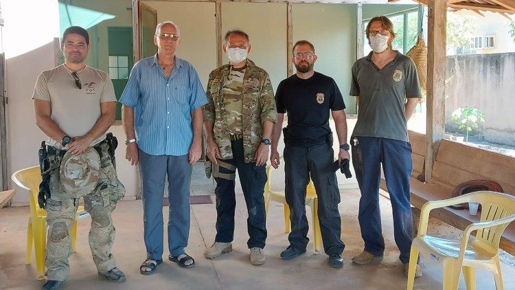 O Frei Marcos quando esteve em reunião com representantes da segurança pública