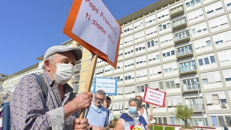 Outside Gemelli Hospital