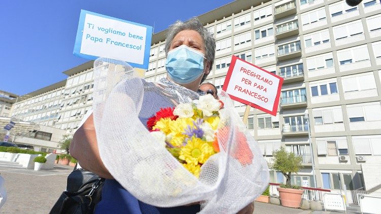 Outside Gemelli Hospital