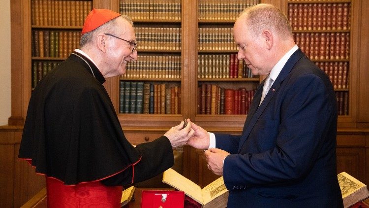 O cardeal Parolin e o Príncipe Alberto de Mônaco