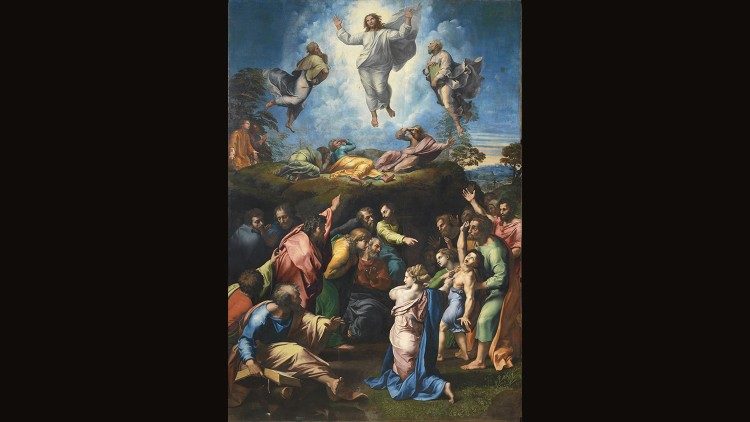 Raffaello Sanzio, La Trasfigurazione, 1518-1520, tempera grassa su tavola (405×278 cm) Musei Vaticani, Pinacoteca © Musei Vaticani