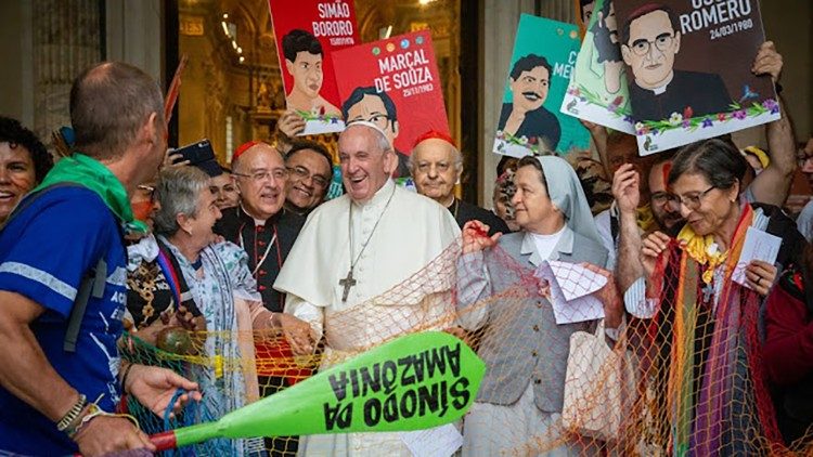 O Papa Francisco durante o Sínodo para a Amazônia
