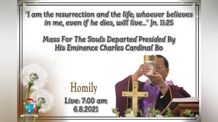 Cardinal Charles Bo offered a Requiem Mass for the faithful who perished in the Covid-19 pandemic. 