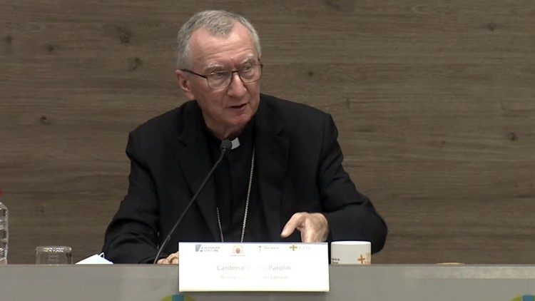 Cardinal Parolin during his intervention in Madrid