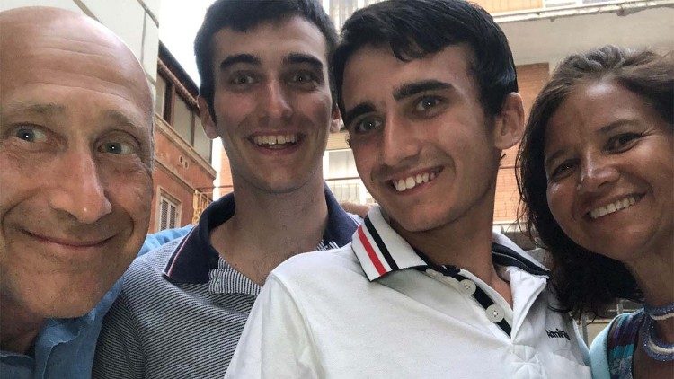 Alberto Belloni con la sua famiglia