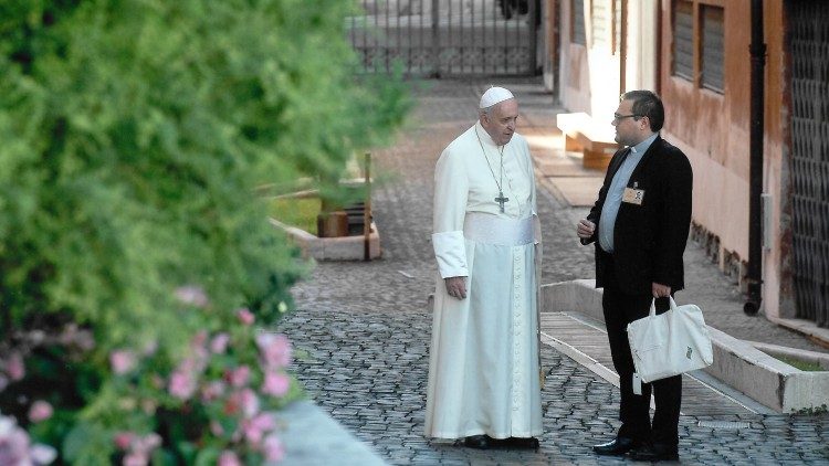 Pe. Sérgio Leal com o Papa Francisco