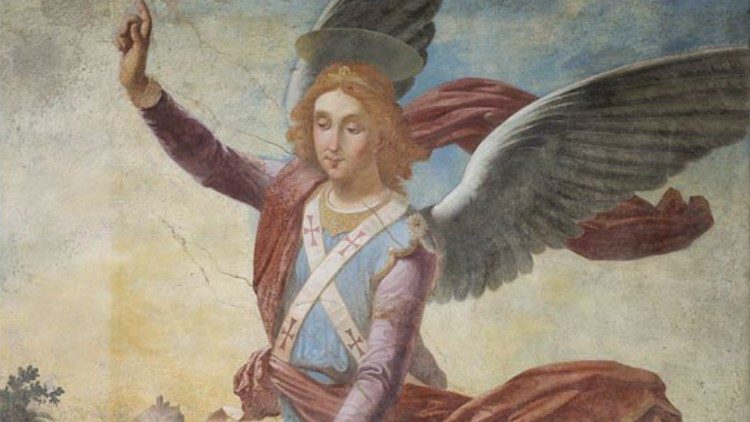 Particolare dell'affresco che in origine si trovava sulla facciata dell'Oratorio, ora sostituito da una copia