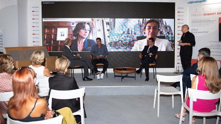 La presentazione di "Exit" allo spazio Feds della 78.ma Mostra del Cinema di Venezia