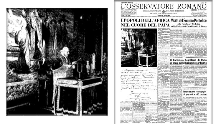 La prima pagina de L'Osservatore Romano dedicata al radiomessaggio di Giovanni XXIII