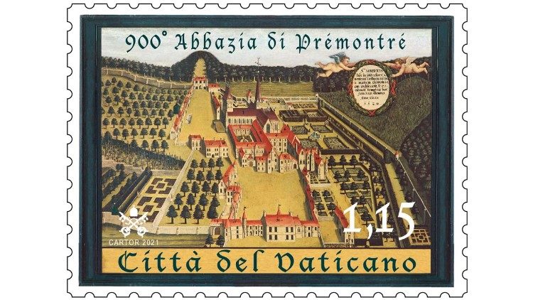 Il francobollo per l'Abbazia di Prémontré