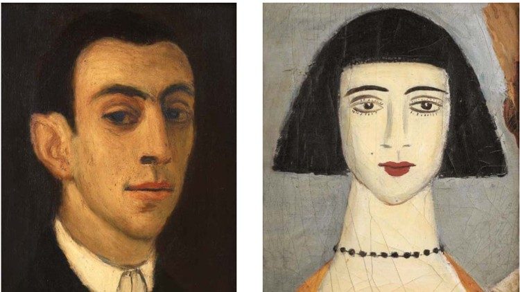 Giannis Moralis: Autoritratto, 1934  - Ragazza, 1933 (Collezione Dionysis Fotopoulos)