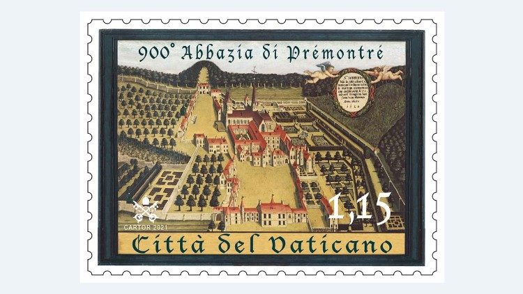O selo comemorativo da Abadia de Prémontré
