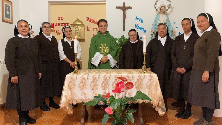 Fr. Humberto with Sr Gloria in Rome after her captivity in Mali
