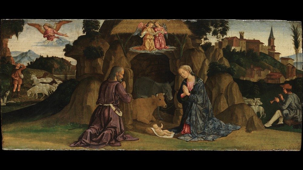 Antoniazzo Romano (Antonio di Benedetto Aquilio), Natività (particolare), New York, Metropolitan Museum of Art, 1480 ca.