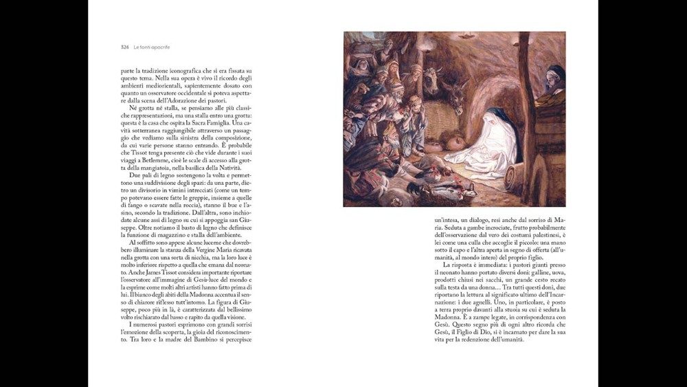 Una pagina del libro "Il Presepe nell'arte"