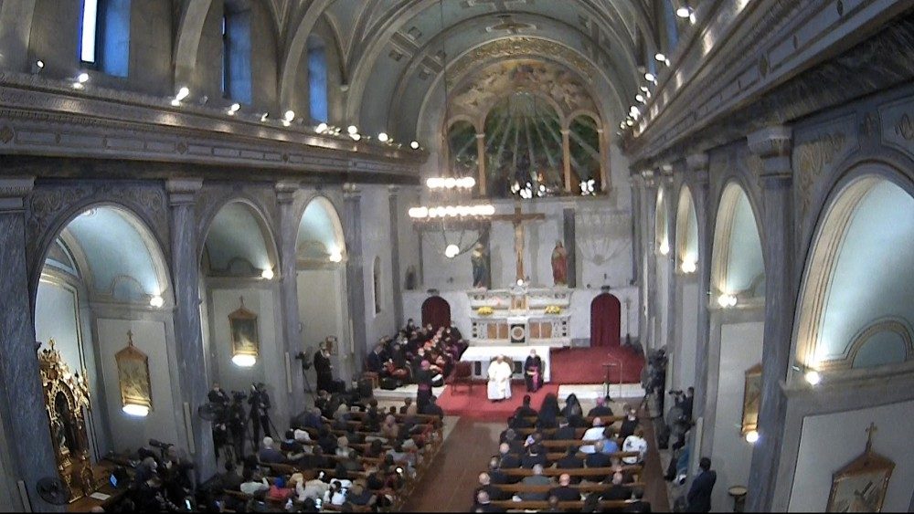 Záber zo stretnutia s utečencami na Cypre