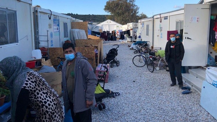 Campo de refugiados en Lesbos