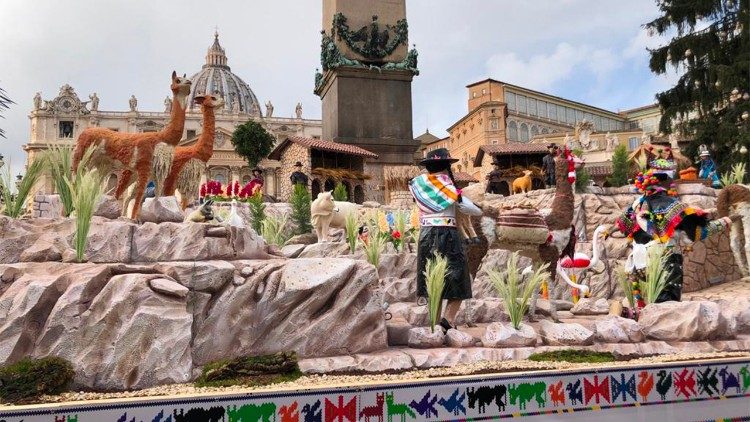 Pesebre peruano en la Plaza de San Pedro