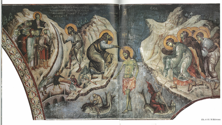 Manuele Panselinos,  primi anni Venti del XIV secolo, affresco, parete sud della navata, chiesa di Protaton,  Monte Athos, Grecia