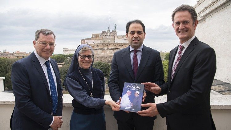 Judge Abdel Salam with Sergio Centofanti, Sr Bernadette Reis and Massimiliano Menechetti