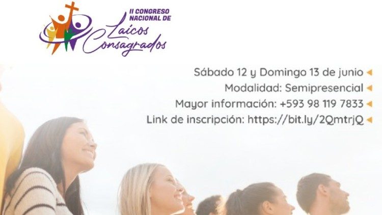 Cartél del II Congreso Nacional de Laicos Consagrados, organizado por la Arquidiócesis de Guayaquil.