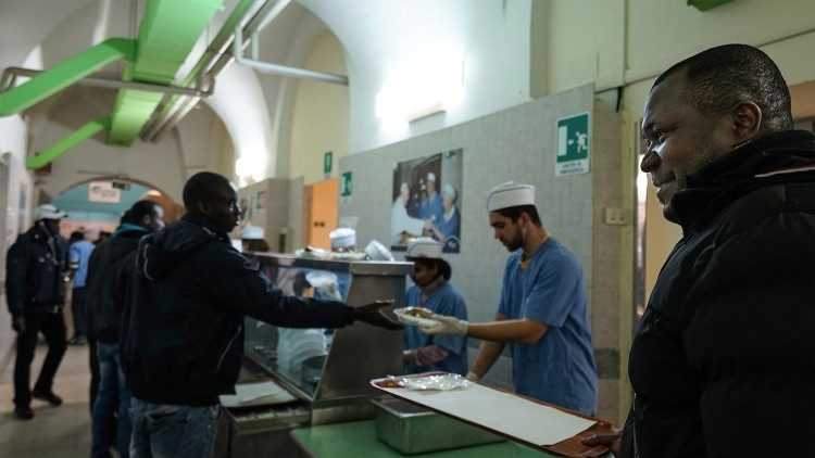 Comedor del Centro Astalli , rama del Servicio Jesuita a Refugiados