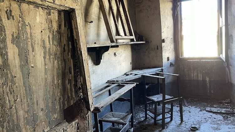 La sala in cui le bambine nascoste consumavano i pasti