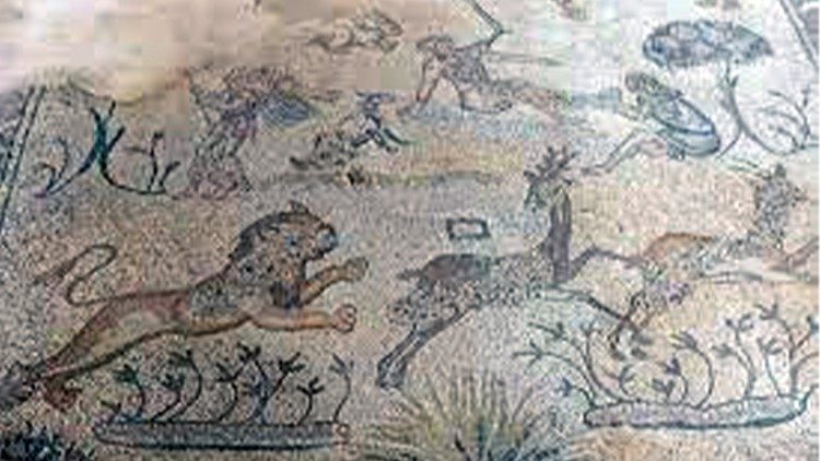 Particolare del mosaico della chiesa bizantina di Gaza